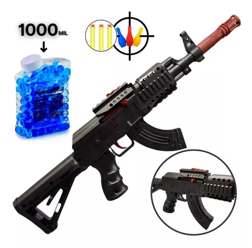 Arma Nerf Brinquedo Pressão Lança Dardos E Bolinhas De Gel