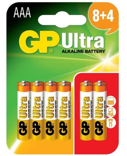 Pilas Aaa Gp Batteries Extra Lr03 Paquete De 12 Baterías Aaa