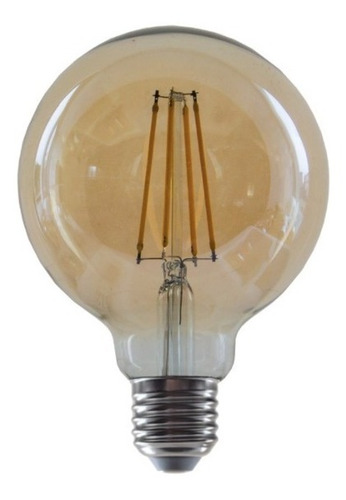 Lámpara Globo Ámbar Filamento Vintage 8w Led Ultra Cálida