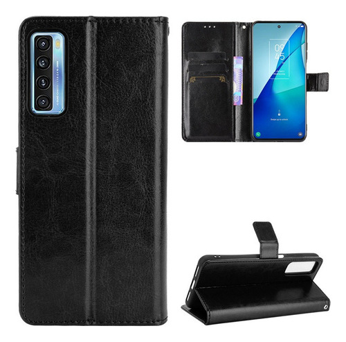 Funda De Anticaída For Tcl 20l Plus + Cuero Flip Billetera