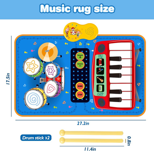 Alfombra Musical Portátil Para Bebés, Piano Y Batería