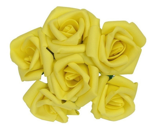 Buquê Rosas Amarelas C/6 Flores Artificiais | Parcelamento sem juros