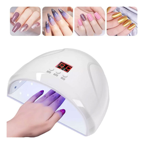 Cabine Led/uv Unha Manicure Gel Acrigel Branca