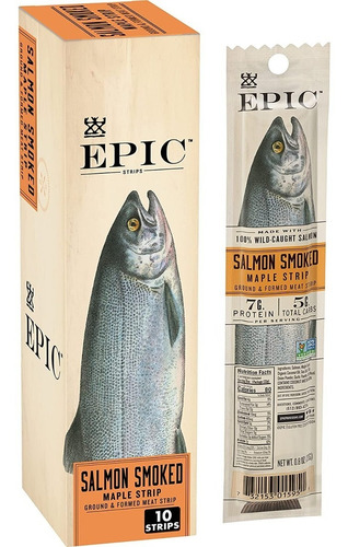 Barras Nutritivas De Salmon Ahumado Bocadillo Nutritivo 10pz