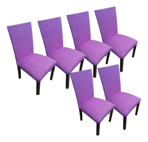 Pack 6 Fundas De Silla Con Diseño Spandex Para Comedor