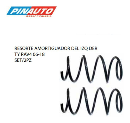 (2) Resorte Susp Del Izq Der Toyota Rav4 2006-2018