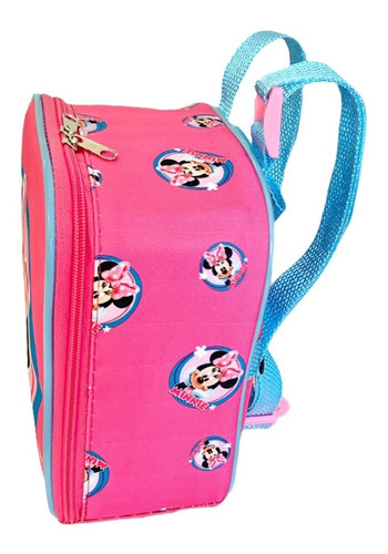 Imagem 8 de 10 de Kit Mochila Infantil Minnie Mouse Lisa M Rodinhas Menina F5