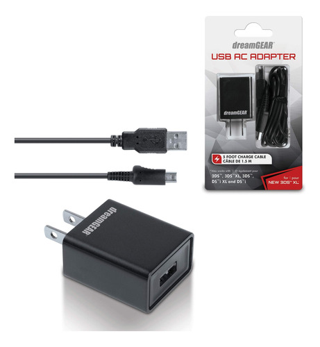 Adaptador Usb Ac Dreamgear Para Nintendo 3ds Xl Y New 3ds Xl