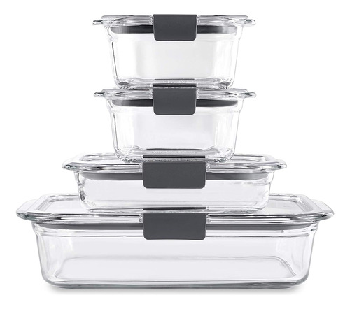 Rubbermaid Brilliance Juego De Almacenamiento De Vidrio De 4