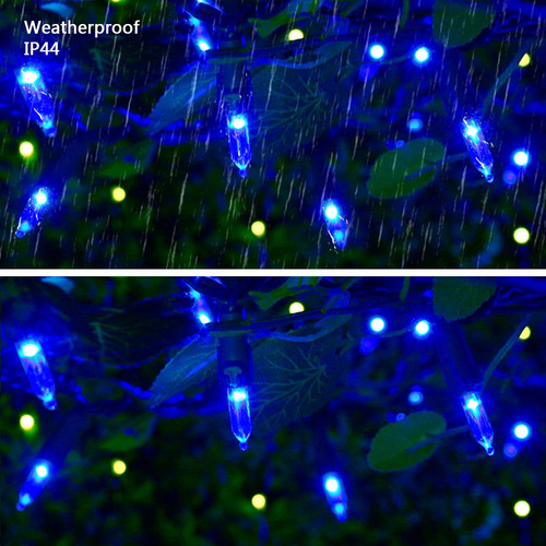 Luces Led De Navidad 100 Luces 10 M Azul Para Decoración