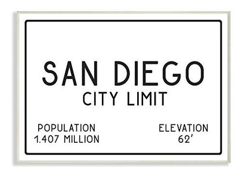 Stupell Industries San Diego City Limit Arte De Placa De Par