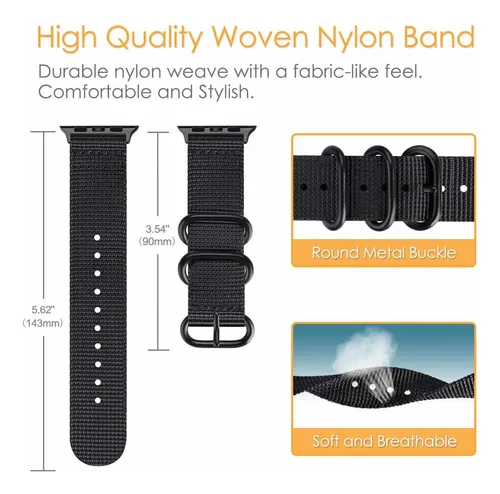 Malla Nylon Para Apple Watch 42 44mm Fintie 795c3xxz Env o