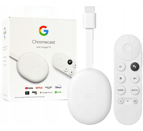 Imagem 1 de 9 de Chromecast 4 Com Controle Remoto 8gb Google Tv 4k Hdr10+