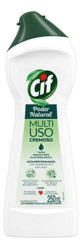 Saponáceo Cremoso Multiuso Limão Cif Poder Natural Squeeze 250ml