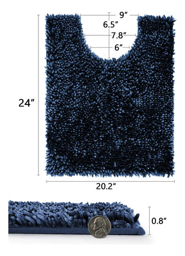 Yimobra Alfombras De Inodoro En Forma De U, Alfombra De Felp