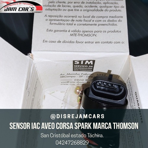 Válvula Sensor Iac  Mínimo Aveo Optra Corsa Spark Thomson