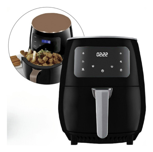 Air Fryer Fritadeira 4.5l Turbo Touch Sem Oleo Praticidade Cor Preto
