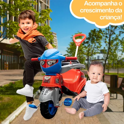 Triciclo Infantil Motoca Andador Empurrador Criança Maral