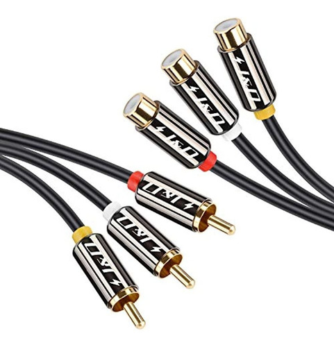 Cable 3rca A 3rca, Cable Jyd Rca Chapado En Oro [carcasa De