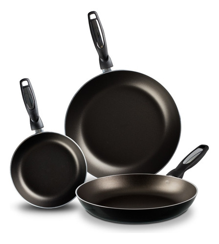 3 Pack Sartenes Vasconia Aluminio C/antiadherente Duraflon® Negro