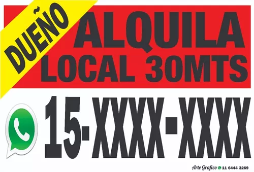 Cartel Dueño Vende / Alquila – Sin Inmobiliaria – 100 x 66 cm » RotulArte