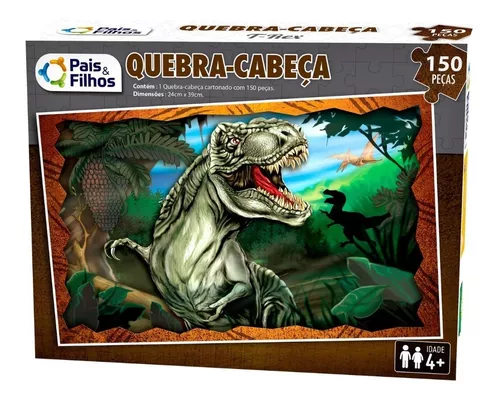 Quebra Cabeça 150 Peças Infantil Dinossauro Tiranossauro Rex