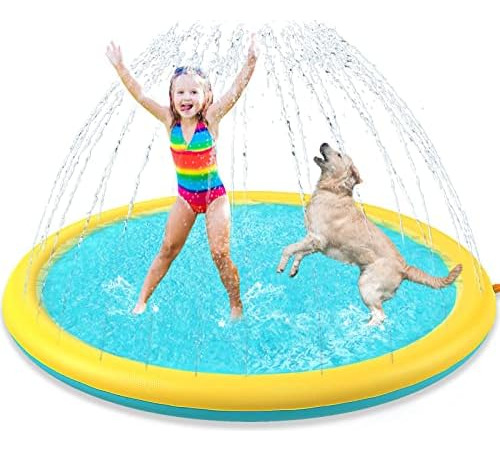 Kids Dog Splash Pad Sprinkler -  Non Slip Pool Puppy Su...