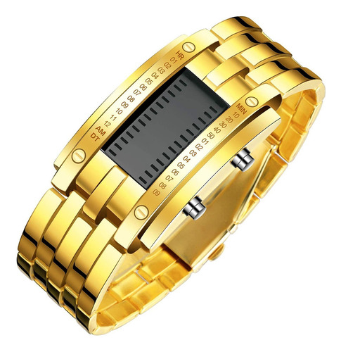 - Reloj Electrónico Binario Con Luz Led Azul For Hombre