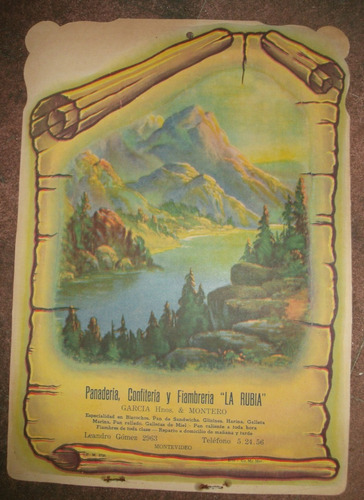 Lámina Antigua De Almanaque. Publicidad Panadería. Vintage