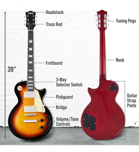 Guitarra Eléctrica Lyxpro Sb Series 39 Lp Style Sunburst