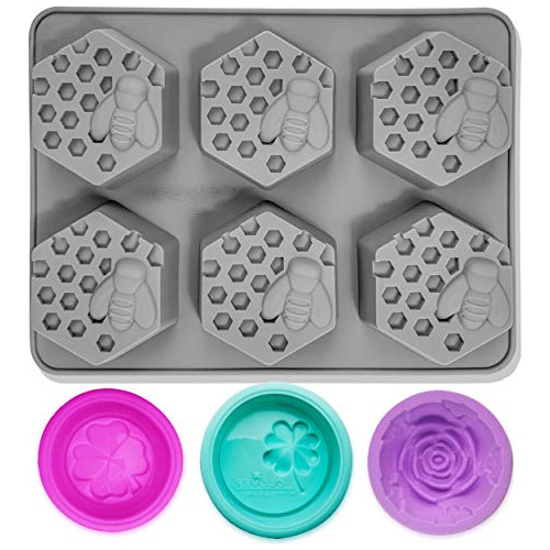 Cnymany - 4 Moldes De Silicona Para Jabón, Molde 3d De Abeja