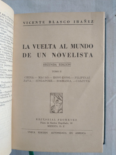 La Vuelta Al Mundo De Un Novelista T 2 Vicente Blasco Ibáñez