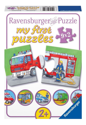 Rompecabezas Puzzle 9x2 Piezas Vehiculos De Emergencia