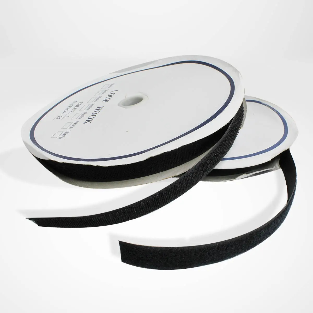 Velcro Simple Inzaboton Negro 20mm 25m Rollo Para Confección y Mueblería