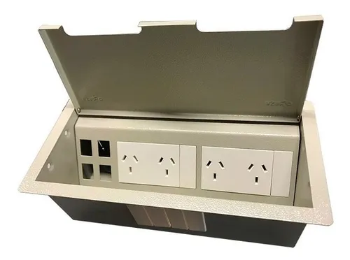 comprar Periscopio Metálico Escritorio 2 Tomas Dobles+calado 4 Rj45