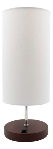 Kit 2 Luminaria De Mesa Abajur Cilindro Cabeceira Quarto Cúpula Branco