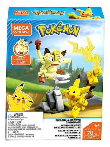 Set Mega Construx Pokemon Batalla Pikachu Vs Meowth