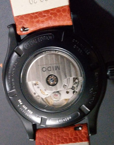 Reloj Mido Multifort Touchdown Horween A Meses Sin Intereses Naranja Black Anthracita (Usado)