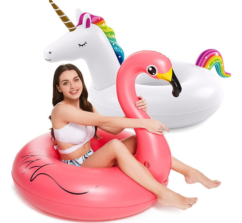 Flotadores De Piscina Hinchables Unicornio Flamingo - Jas...