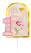 Comprar Adorno Pinche Mi Primer Añito Rosa Osito 3d Metalizado X1u