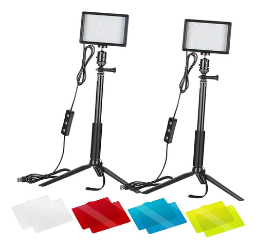 2pcs Regulable 5600k Usb Luz De Vídeo Led Para Video De