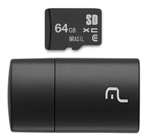 Leitor Usb+cartão Memória Multilasermc16 C10 64gb