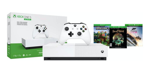 Microsoft Xbox One S 1TB All-Digital Edition: Minecraft/Sea of Thieves/Forza Horizon 3 blanco