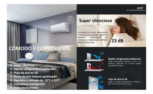 Minisplit Inverter Aufit 2.5t Frio Calor Alexa Google Home