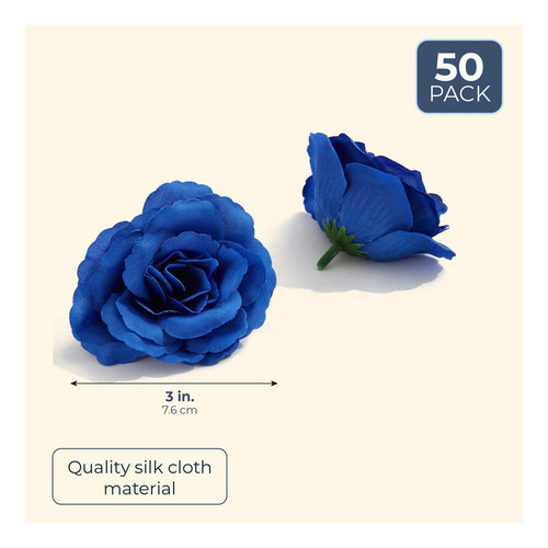 Cabezas De Rosas De Seda Artificiales, 50 Unidades Para Somb