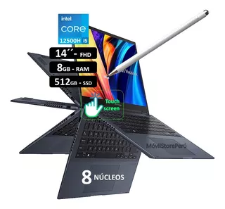 Asus Vivobook 14 X360 Tactil Ci5-12500h 8gb 512ssd + Lapiz