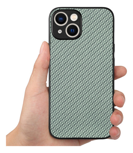 Funda Para Huawei, Textura De Piel De Fibra De Carbono Combinada Con Tpu, Acolchado Ultrafino, Color Verde