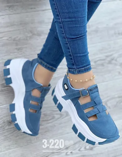 Tenis plataforma hotsell azul claro