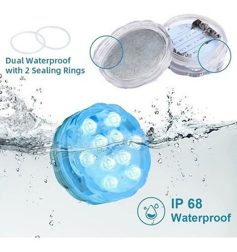 Imagen 4 de 7 de Luz Para Piscina Impermeable Sumergible Acuario Fiesta Rgb
