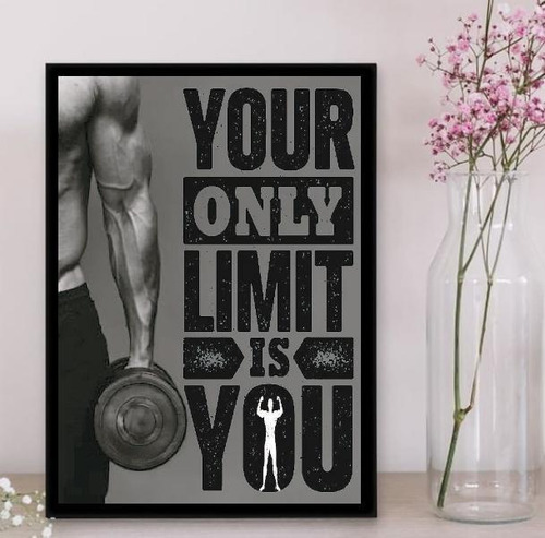 Quadro Decorativo Your Only Limit Is You 33x24cm - Com Vidro